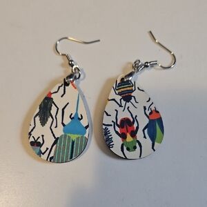 Hand Crafted Colorful Insect Earrings